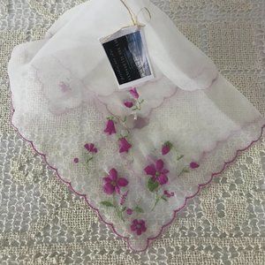 Wedding Hankie with Sea Glass